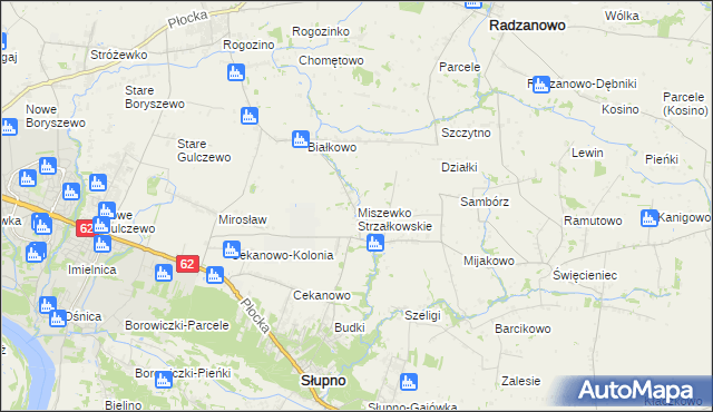 mapa Miszewko Strzałkowskie, Miszewko Strzałkowskie na mapie Targeo