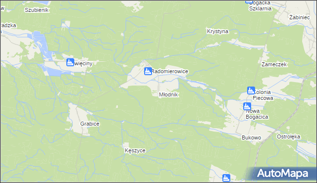 mapa Młodnik, Młodnik na mapie Targeo