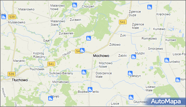 mapa Mochowo powiat sierpecki, Mochowo powiat sierpecki na mapie Targeo