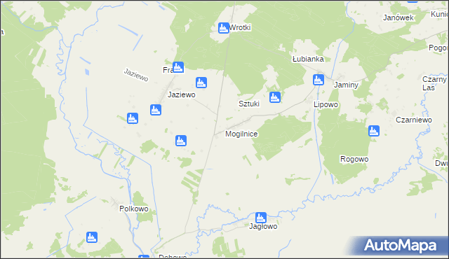 mapa Mogilnice, Mogilnice na mapie Targeo