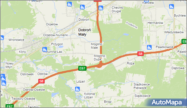 mapa Mogilno Duże, Mogilno Duże na mapie Targeo