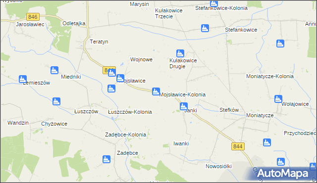 mapa Mojsławice-Kolonia, Mojsławice-Kolonia na mapie Targeo