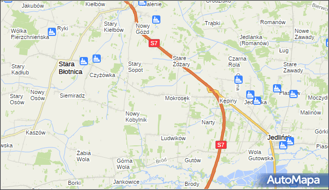 mapa Mokrosęk, Mokrosęk na mapie Targeo