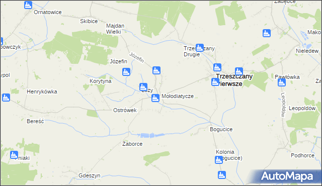 mapa Mołodiatycze, Mołodiatycze na mapie Targeo