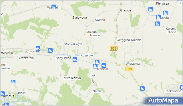 mapa Moniaki-Kolonia, Moniaki-Kolonia na mapie Targeo