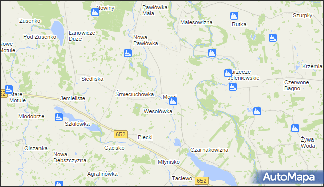 mapa Morgi gmina Przerośl, Morgi gmina Przerośl na mapie Targeo