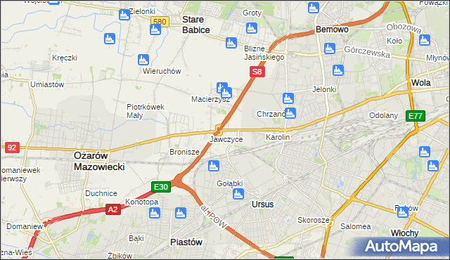 mapa Mory gmina Ożarów Mazowiecki, Mory gmina Ożarów Mazowiecki na mapie Targeo