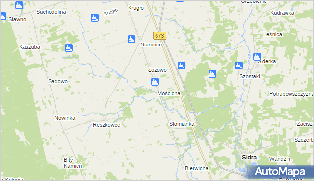 mapa Mościcha, Mościcha na mapie Targeo