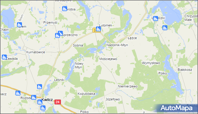 mapa Mościejewo, Mościejewo na mapie Targeo