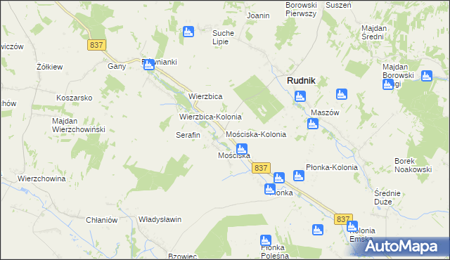 mapa Mościska-Kolonia, Mościska-Kolonia na mapie Targeo