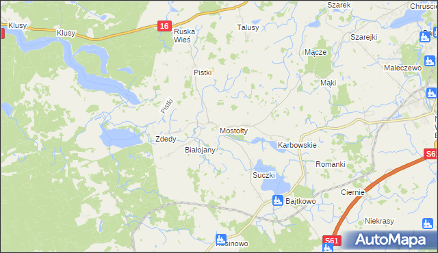 mapa Mostołty, Mostołty na mapie Targeo