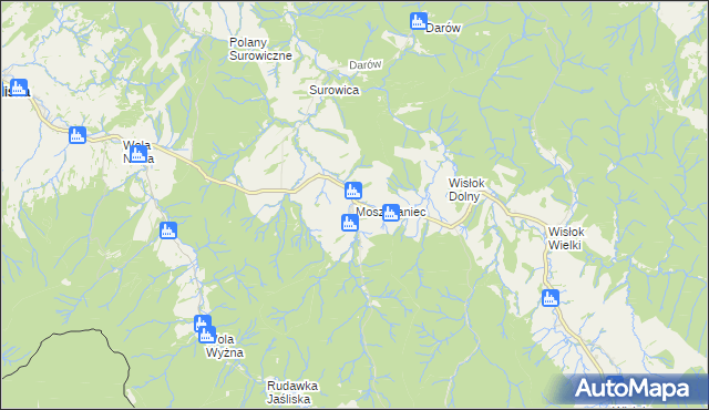 mapa Moszczaniec, Moszczaniec na mapie Targeo