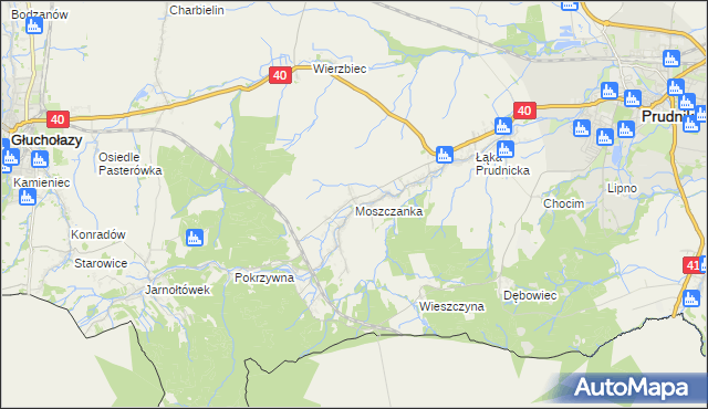 mapa Moszczanka gmina Prudnik, Moszczanka gmina Prudnik na mapie Targeo