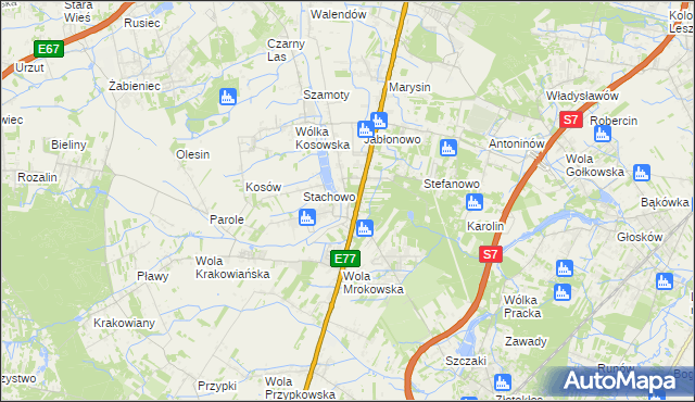 mapa Mroków gmina Lesznowola, Mroków gmina Lesznowola na mapie Targeo