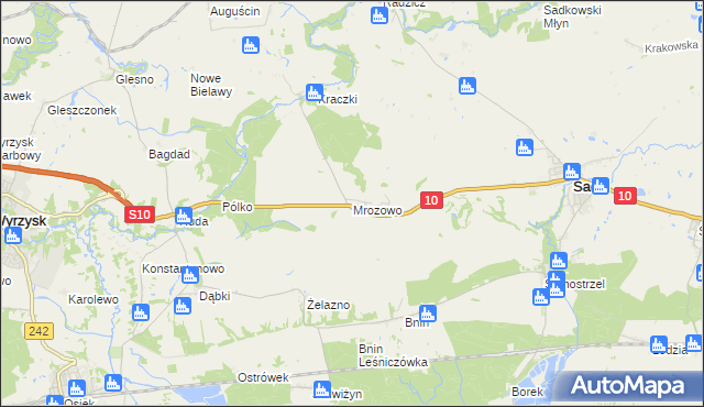 mapa Mrozowo, Mrozowo na mapie Targeo