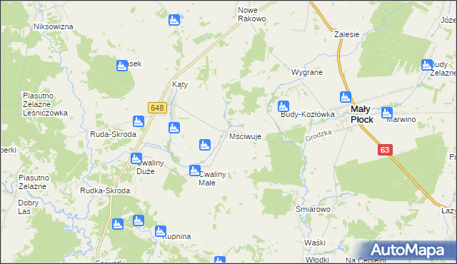 mapa Mściwuje, Mściwuje na mapie Targeo