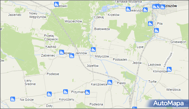 mapa Mstyczów, Mstyczów na mapie Targeo