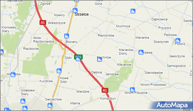 mapa Muchnów, Muchnów na mapie Targeo