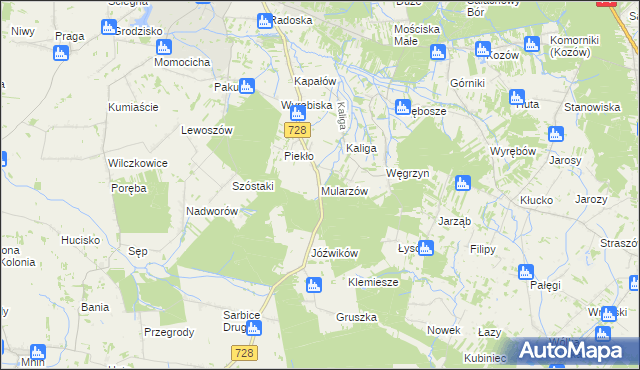 mapa Mularzów, Mularzów na mapie Targeo