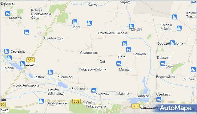 mapa Muratyn-Kolonia, Muratyn-Kolonia na mapie Targeo