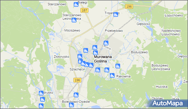 mapa Murowana Goślina, Murowana Goślina na mapie Targeo