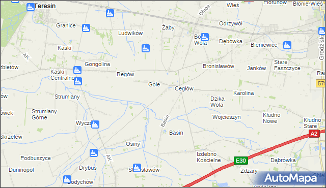 mapa Murowaniec gmina Baranów, Murowaniec gmina Baranów na mapie Targeo