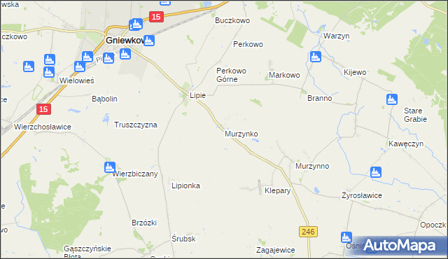 mapa Murzynko, Murzynko na mapie Targeo