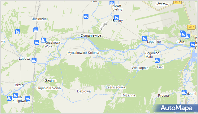 mapa Myślakowice, Myślakowice na mapie Targeo