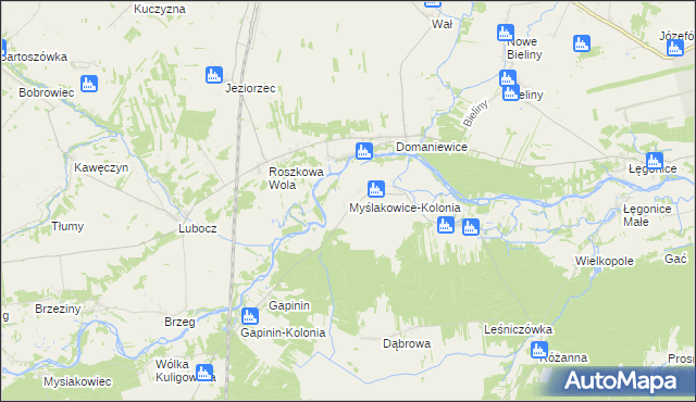 mapa Myślakowice-Kolonia, Myślakowice-Kolonia na mapie Targeo