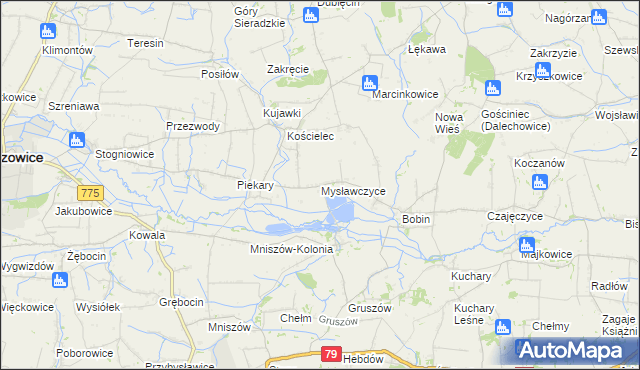 mapa Mysławczyce, Mysławczyce na mapie Targeo