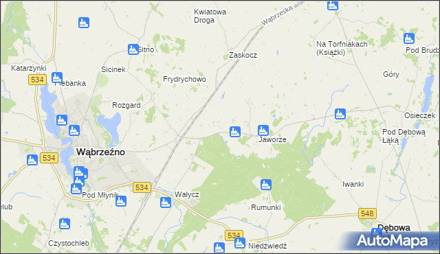 mapa Myśliwiec, Myśliwiec na mapie Targeo