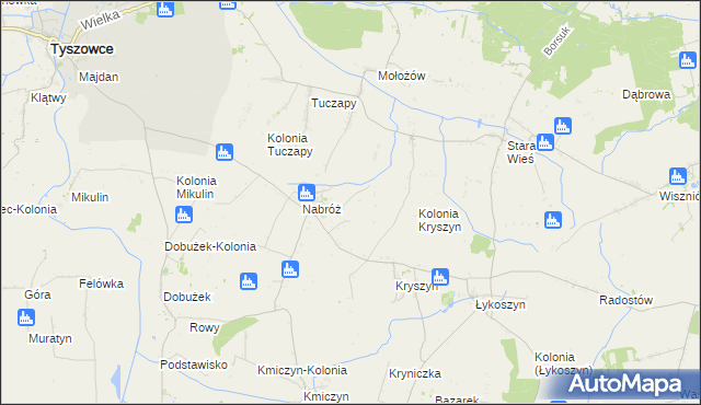 mapa Nabróż-Kolonia, Nabróż-Kolonia na mapie Targeo