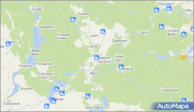 mapa Nadolna Karczma, Nadolna Karczma na mapie Targeo