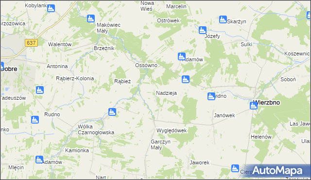 mapa Nadzieja gmina Wierzbno, Nadzieja gmina Wierzbno na mapie Targeo