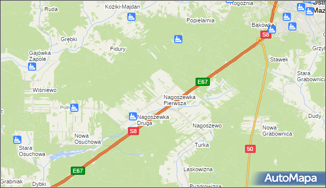 mapa Nagoszewka Pierwsza, Nagoszewka Pierwsza na mapie Targeo