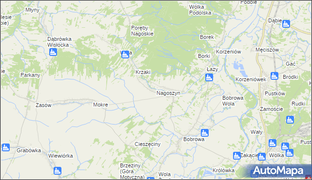 mapa Nagoszyn, Nagoszyn na mapie Targeo