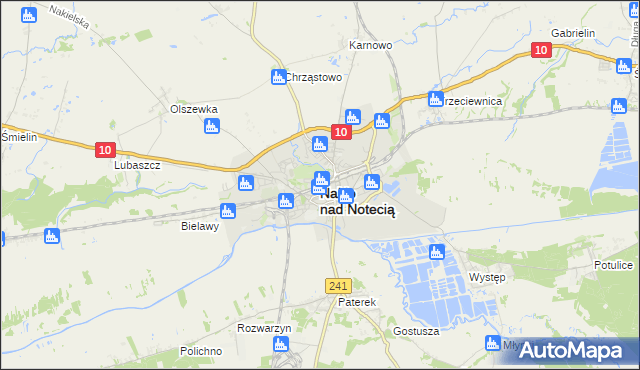 mapa Nakło nad Notecią, Nakło nad Notecią na mapie Targeo