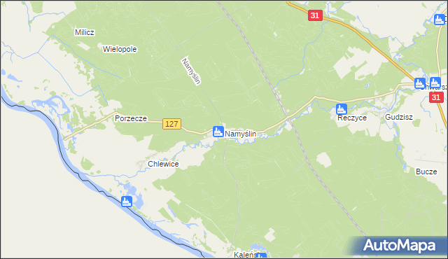 mapa Namyślin, Namyślin na mapie Targeo