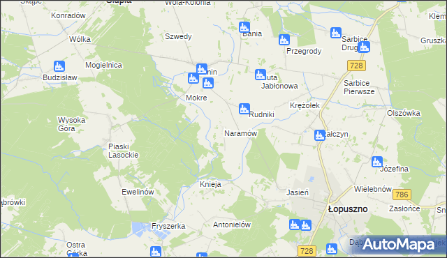 mapa Naramów, Naramów na mapie Targeo