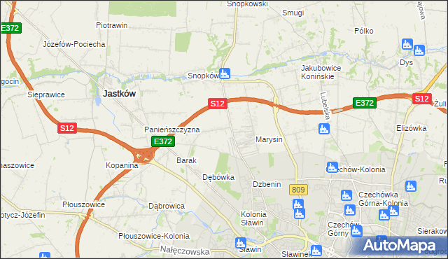 mapa Natalin gmina Jastków, Natalin gmina Jastków na mapie Targeo