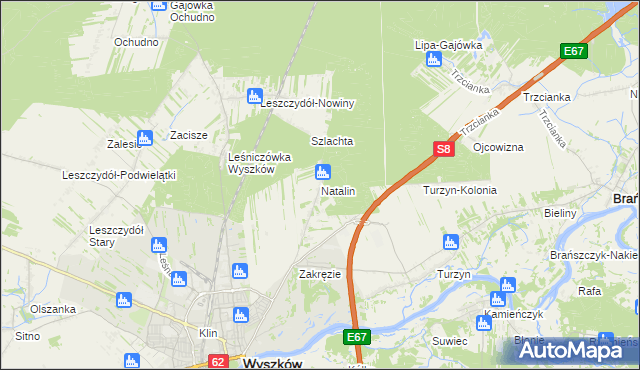 mapa Natalin gmina Wyszków, Natalin gmina Wyszków na mapie Targeo