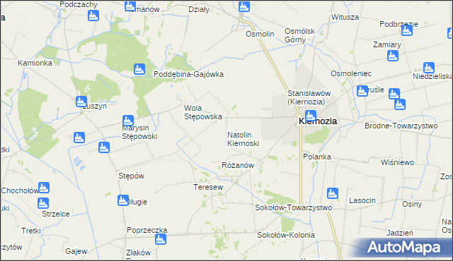 mapa Natolin Kiernoski, Natolin Kiernoski na mapie Targeo