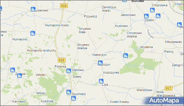 mapa Nieborzyn gmina Grudusk, Nieborzyn gmina Grudusk na mapie Targeo