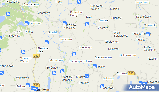 mapa Nieborzyn gmina Kleczew, Nieborzyn gmina Kleczew na mapie Targeo