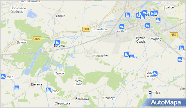 mapa Nieciszów, Nieciszów na mapie Targeo