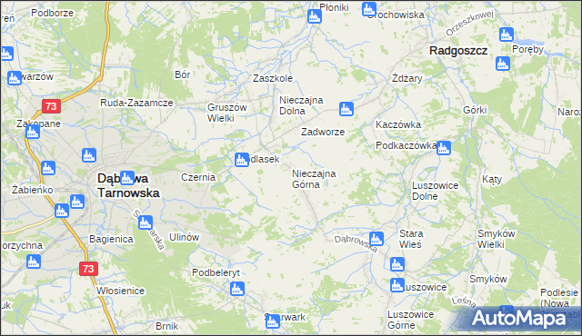 mapa Nieczajna Górna, Nieczajna Górna na mapie Targeo