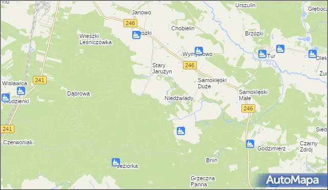 mapa Niedźwiady gmina Szubin, Niedźwiady gmina Szubin na mapie Targeo