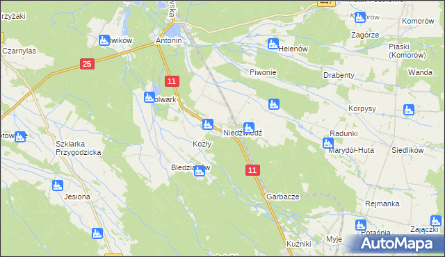 mapa Niedźwiedź gmina Ostrzeszów, Niedźwiedź gmina Ostrzeszów na mapie Targeo