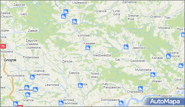 mapa Niedźwiedza, Niedźwiedza na mapie Targeo