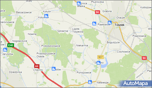 mapa Niekarmia, Niekarmia na mapie Targeo